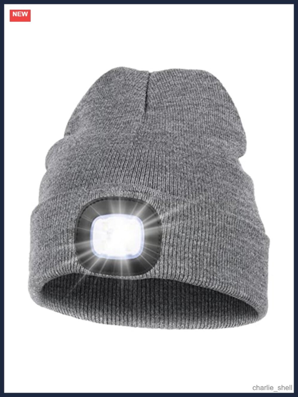 MELASA Unisex LED Beanie Hands Free Winter Hat Acrylic Rechargeable